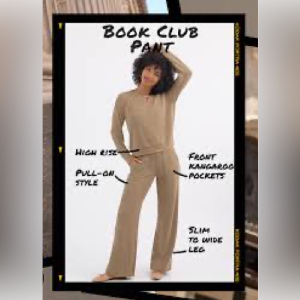 CAbi Tan Wide Leg Pants Cozy Knit High-Rise